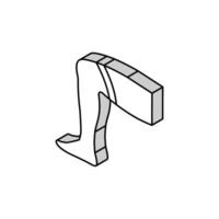 rodilla calcetín isométrica icono vector ilustración