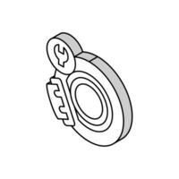 brake disc repair isometric icon vector illustration