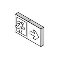 emergency exit isometric icon vector illustration