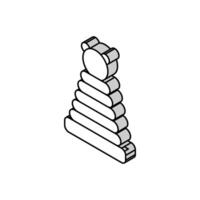 ring stacker isometric icon vector illustration