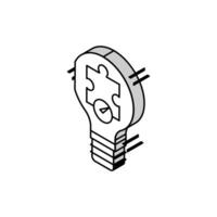 solution light bulb isometric icon vector illustration