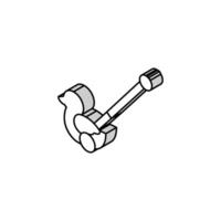 duck stick push toy isometric icon vector illustration