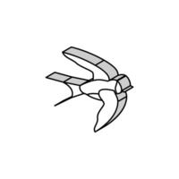 golondrina pájaro isométrica icono vector ilustración