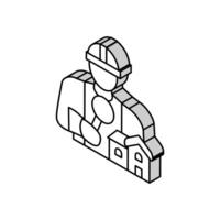 home inspector isometric icon vector illustration