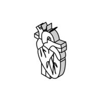 heart organ isometric icon vector illustration