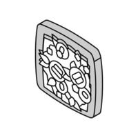 salad prepared from eggplant ingredient isometric icon vector illustration