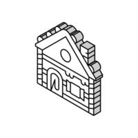 gingerbread house isometric icon vector illustration