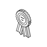 badge ribbon reward isometric icon vector illustration