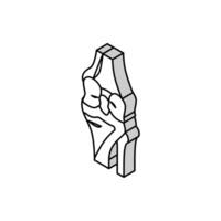 knee bone isometric icon vector illustration