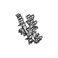 ajenjo planta isométrica icono vector ilustración