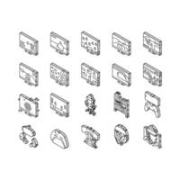 Video Game Electronic And Device isometric icons set vector