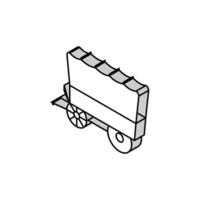 wagon medieval transport isometric icon vector illustration