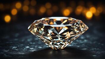 AI generated Beautiful diamond close up on a dark background photo
