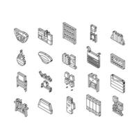 Home Decoration And Furniture isometric icons set vector