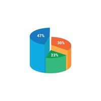 vector concept design circle chart graph achievement percent.