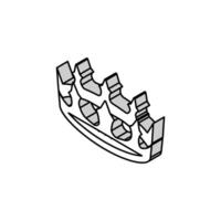 crown king isometric icon vector illustration