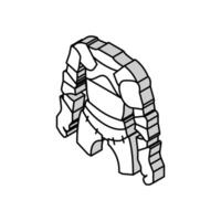 armadura Caballero isométrica icono vector ilustración