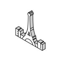 ilustración de vector de icono isométrico de torre eiffel