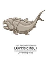 Dunkleosteus, a Devonian period large arthrodire fish vector