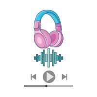 ilustración de auriculares vector