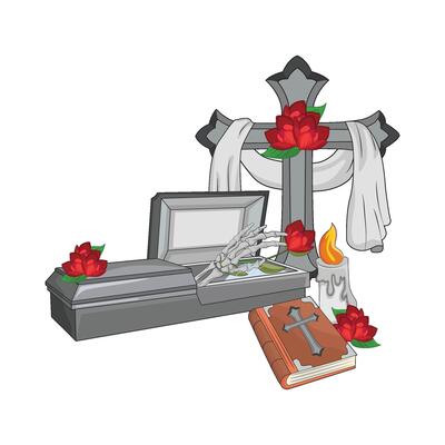 illustration of coffin