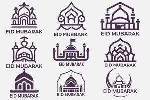 Eid mubarak logo design vector, Eid Mubarak Bundle vector design