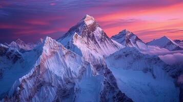 ai generado alpino montañas amanecer, antecedentes imagen, generativo ai foto