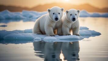 ai generado blanco polar oso en el norte foto