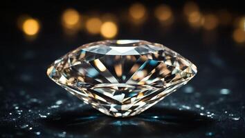 AI generated Beautiful diamond close up on a dark background photo