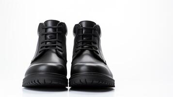 AI generated Charcoal Dress Boots isolated on flat white background with copy space for advertisement. Generative AI photo