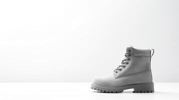 AI generated Grey Fashion Boots isolated on flat white background with copy space for advertisement. Generative AI photo