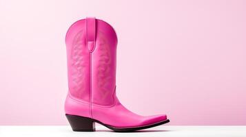 AI generated Pink Western Boots isolated on flat white background with copy space for advertisement. Generative AI photo