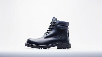 AI generated Navy Winter Boots isolated on flat white background with copy space for advertisement. Generative AI photo