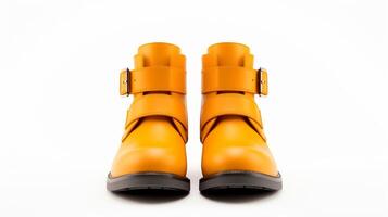 AI generated Amber Ankle Boots isolated on white background with copy space for advertisement. Generative AI photo