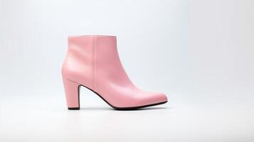 AI generated Pink Ankle Boots isolated on white background with copy space for advertisement. Generative AI photo