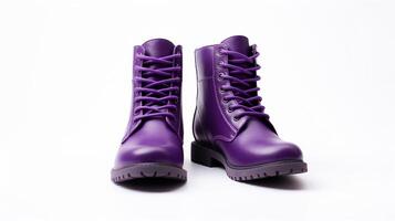 AI generated Purple Ankle Boots isolated on white background with copy space for advertisement. Generative AI photo