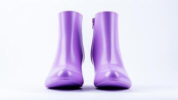 AI generated Violet Ankle Boots isolated on white background with copy space for advertisement. Generative AI photo