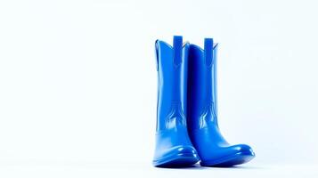 AI generated Blue Cowboy Boots isolated on white background with copy space for advertisement. Generative AI photo