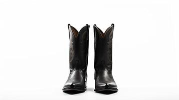 AI generated Charcoal Cowboy Boots isolated on white background with copy space for advertisement. Generative AI photo