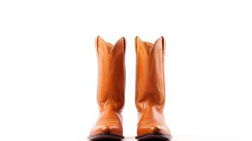 AI generated Peach Cowboy Boots isolated on white background with copy space for advertisement. Generative AI photo