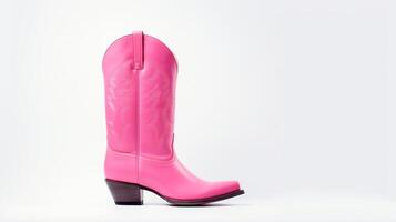 AI generated Pink Cowboy Boots isolated on white background with copy space for advertisement. Generative AI photo