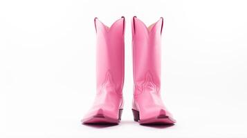 ai generado rosado vaquero botas aislado en blanco antecedentes con Copiar espacio para anuncio publicitario. generativo ai foto