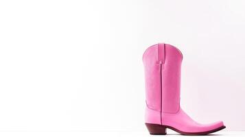 AI generated Pink Cowboy Boots isolated on white background with copy space for advertisement. Generative AI photo