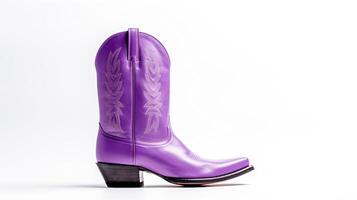 AI generated Purple Cowboy Boots isolated on white background with copy space for advertisement. Generative AI photo