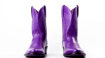 AI generated Purple Cowboy Boots isolated on white background with copy space for advertisement. Generative AI photo