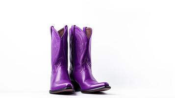 AI generated Purple Cowboy Boots isolated on white background with copy space for advertisement. Generative AI photo