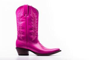 AI generated magenta Cowboy Boots isolated on white background with copy space for advertisement. Generative AI photo