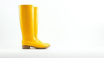 AI generated Yellow Knee High Boots isolated on white background with copy space for advertisement. Generative AI photo