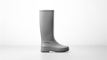 AI generated Grey Rain Boots isolated on white background with copy space for advertisement. Generative AI photo