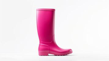 ai generado magenta lluvia botas aislado en blanco antecedentes con Copiar espacio para anuncio publicitario. generativo ai foto